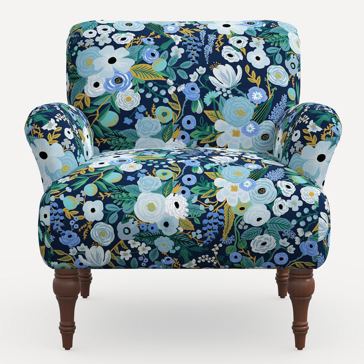 Rifle Paper Co. x Cloth & Company Bristol Armchair Rifle Paper Co. x Cloth & Company Body Fabric: Rpc Garden Party Blue Linen