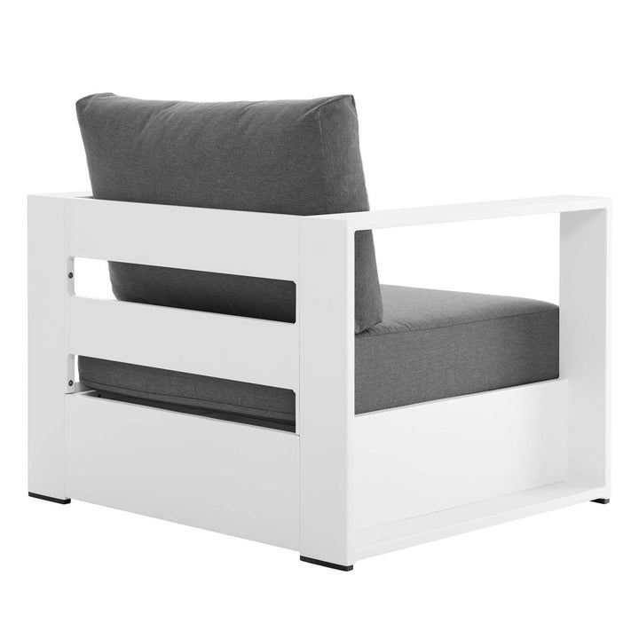 Modway Tahoe Outdoor Patio Powder-Coated Aluminum Armchair Modway Cushion Color: Charcoal, Frame Color: White