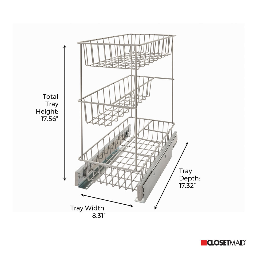 3 Tier Compact Kitchen Cabinet Pull Out Drawer ClosetMaid
