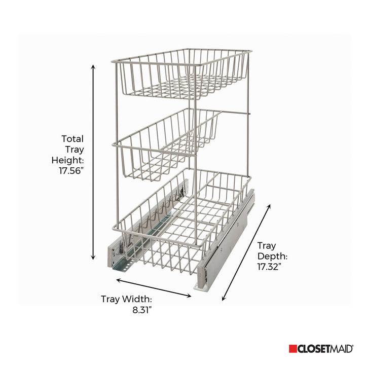 3 Tier Compact Kitchen Cabinet Pull Out Drawer ClosetMaid
