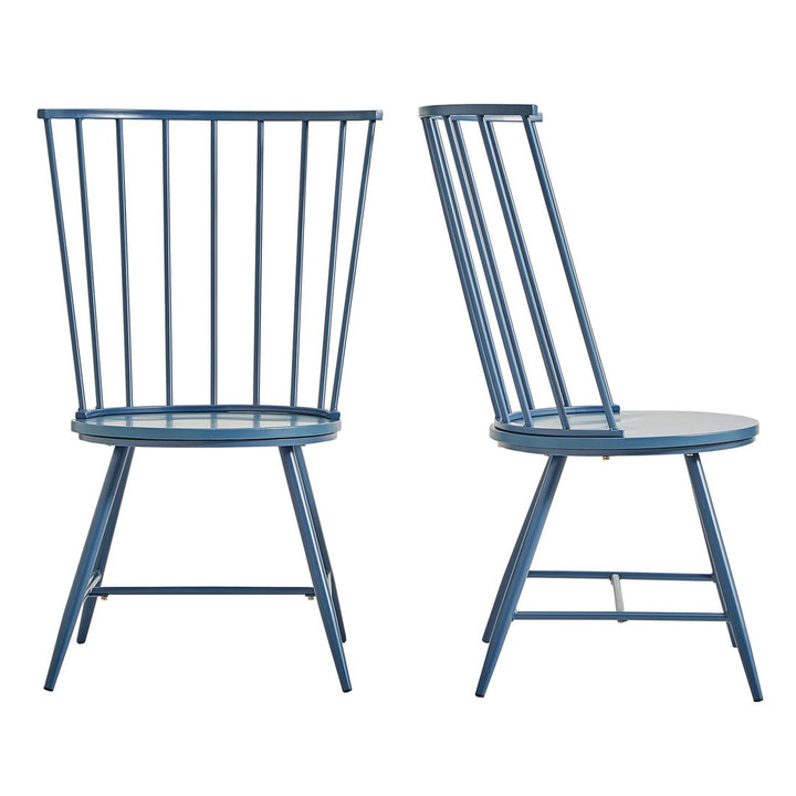 Kennamer Metal Slat Back Side Chair (Set of 2) Laurel Foundry Modern Farmhouse® Color: Bluesteel