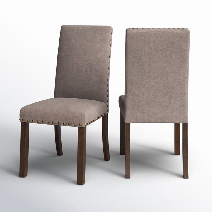 Bontrager Linen Dining Room Parsons Chair (Set of 2) Andover Mills™ Upholstery Color: Taupe