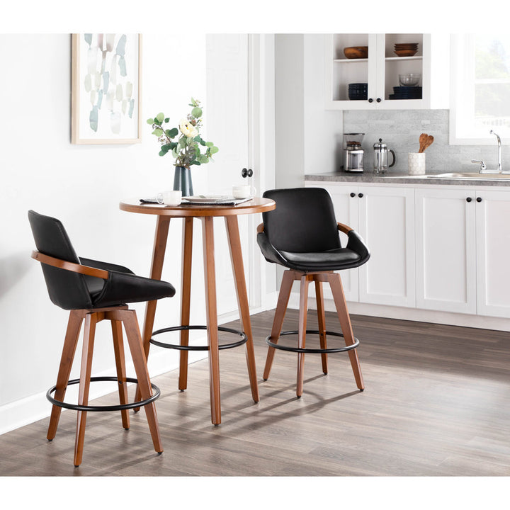 Whitacre Swivel Stool Wade Logan® Upholstery: Black Faux Leather, Seat Height: Counter Stool (26" Seat Height)