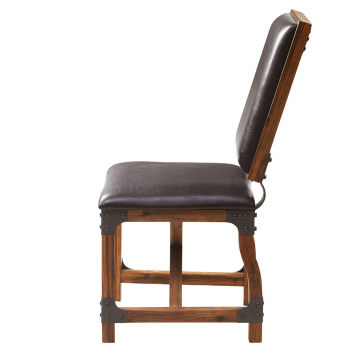 Lancaster Faux Leather Solid Wood Dining Chair Williston Forge