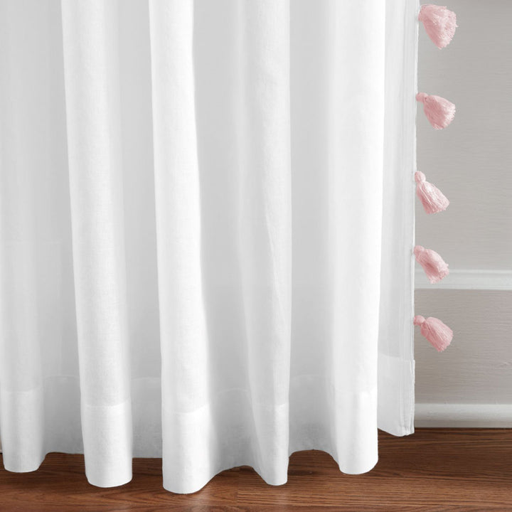 Brackett 100% Cotton Solid Semi-Sheer Rod Pocket Single Curtain Panel Dakota Fields Curtain Color: Blush