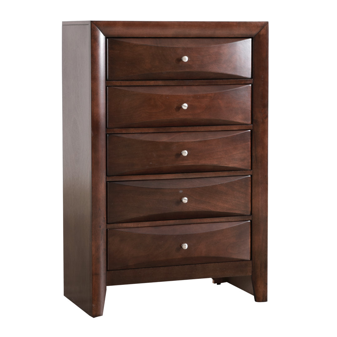 Marilla 5-Drawer Chest Glory Furniture Color: Cappaccino