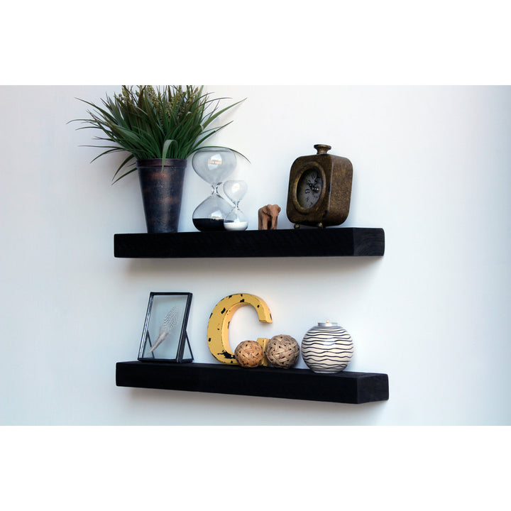 Joao 2 Piece Solid Wood Floating Shelf with Reclaimed Wood Gracie Oaks Size: 2" H x 18" W x 4.5" D Finish: Coffee Bean