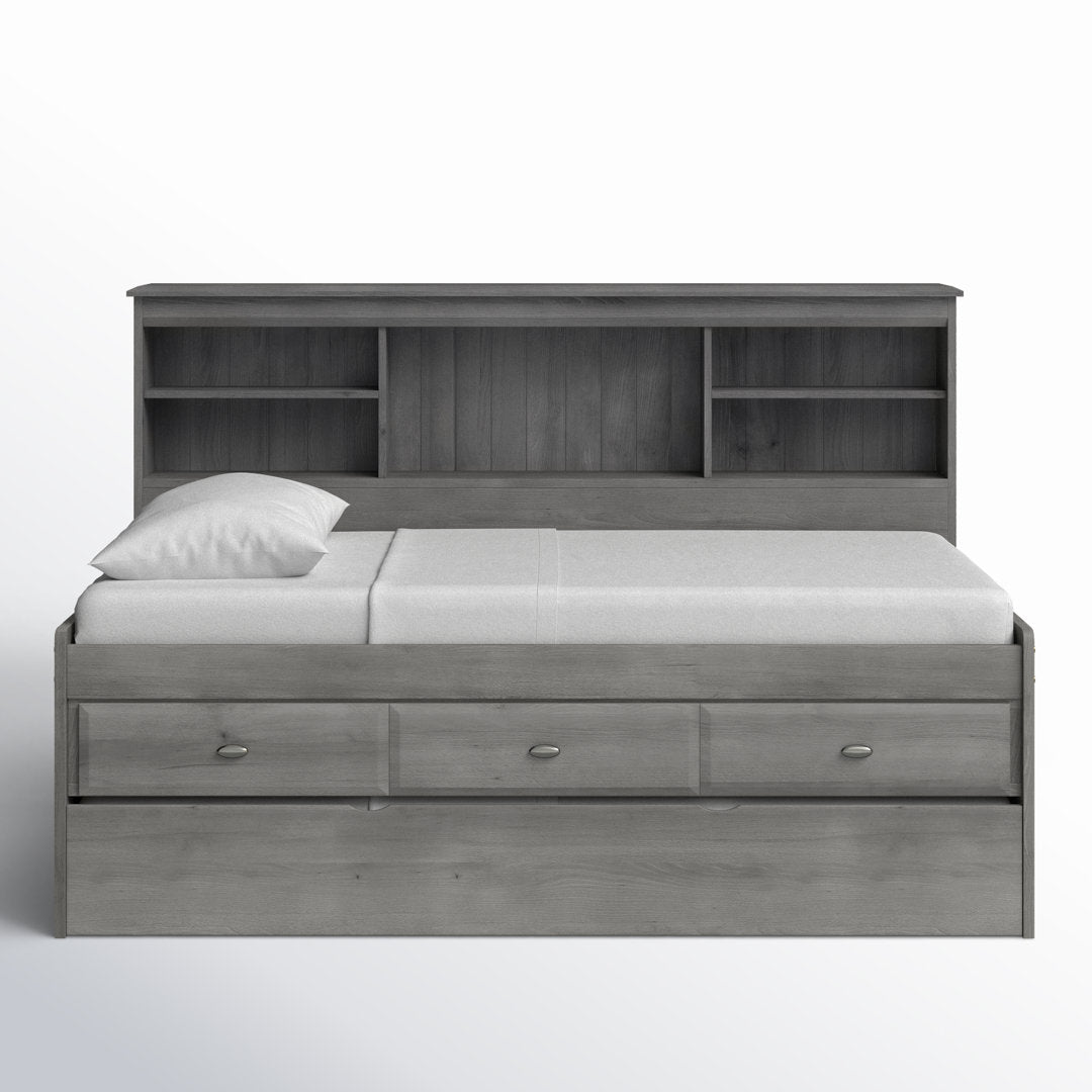 Beckford 3 Drawer Solid Wood Daybed with Bookcase by Viv + Rae Viv + Rae™ Bed Frame Color: Charcoal Size: Twin