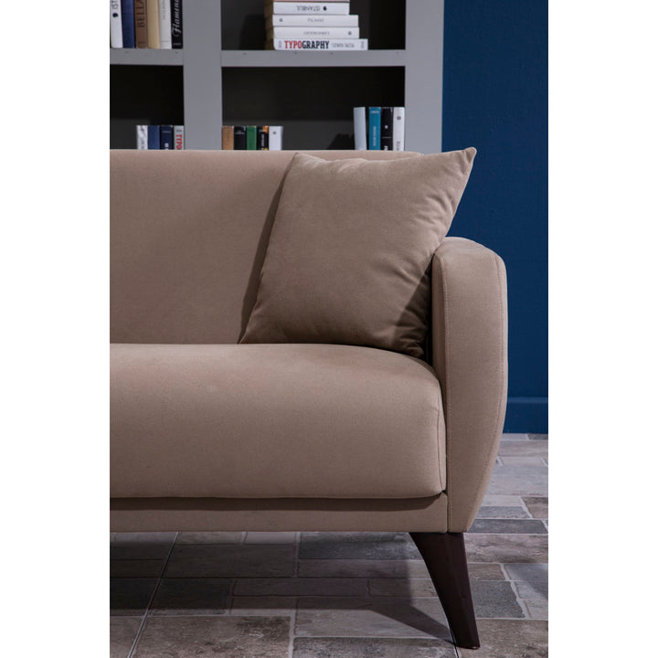 Lelana Twin 78.75 Polyester Tufted Sofa Brayden Studio® Fabric: Taupe