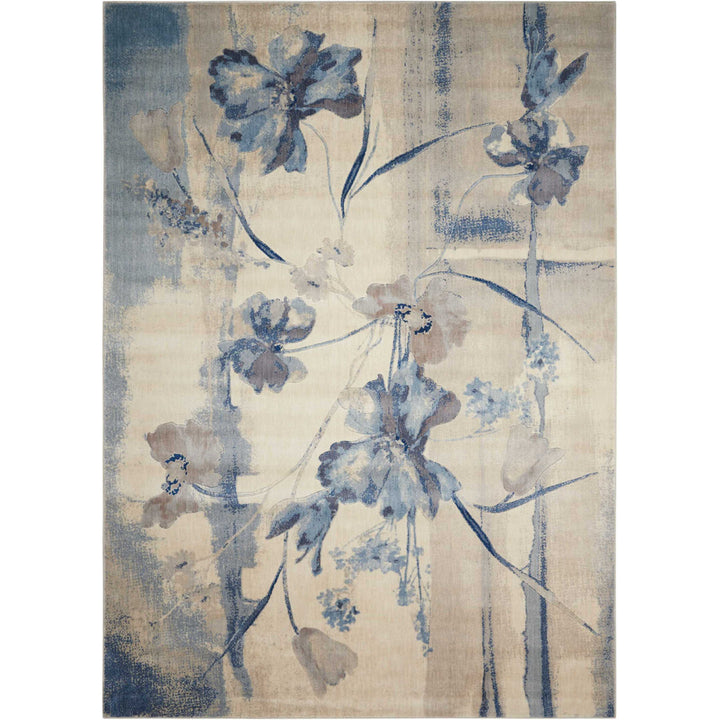 Arnim Floral Blue/Ivory Area Rug Lark Manor™ Rug Size: Rectangle 3'6" x 5'6"