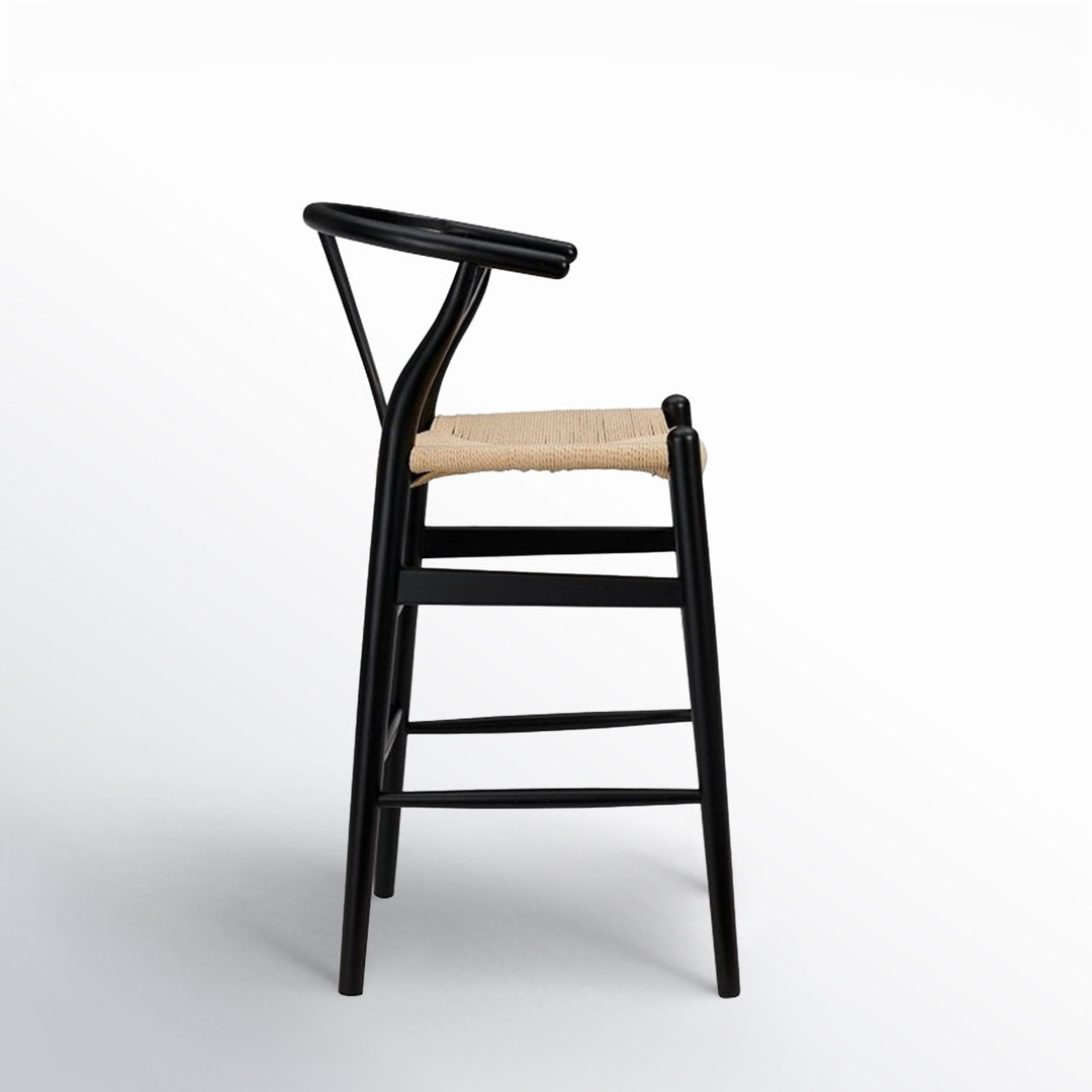 Fairbanks Solid Wood Stool Joss & Main Seat Color: Natural, Frame Color: Black Seat Height: Counter Stool (26" Seat Height)