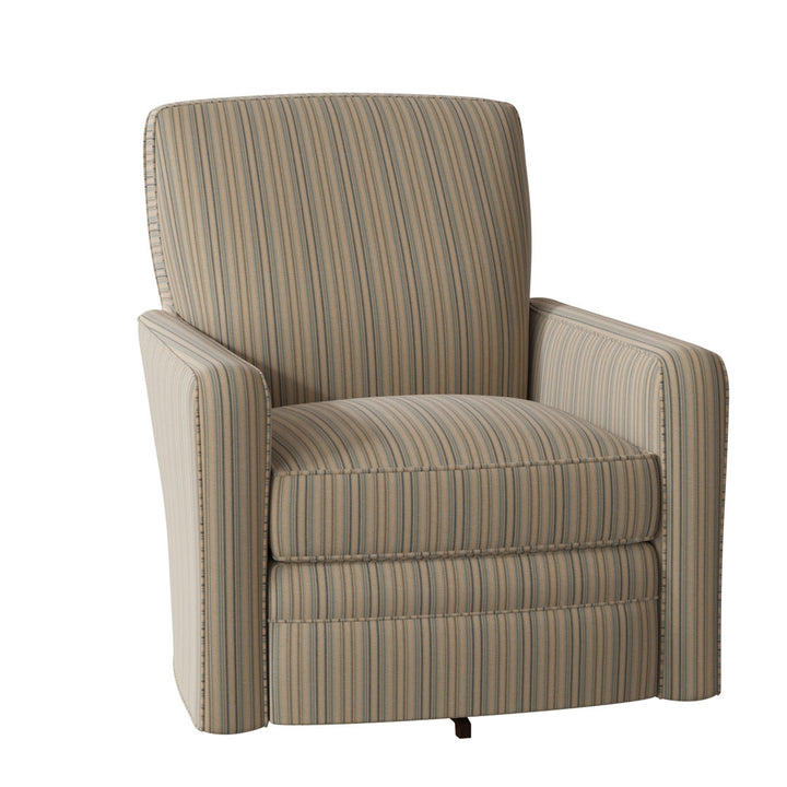 Idana 32" Wide Swivel Armchair Birch Lane™ Arm Covers: Yes, Body Fabric: Forzando 26 Sand Stripe