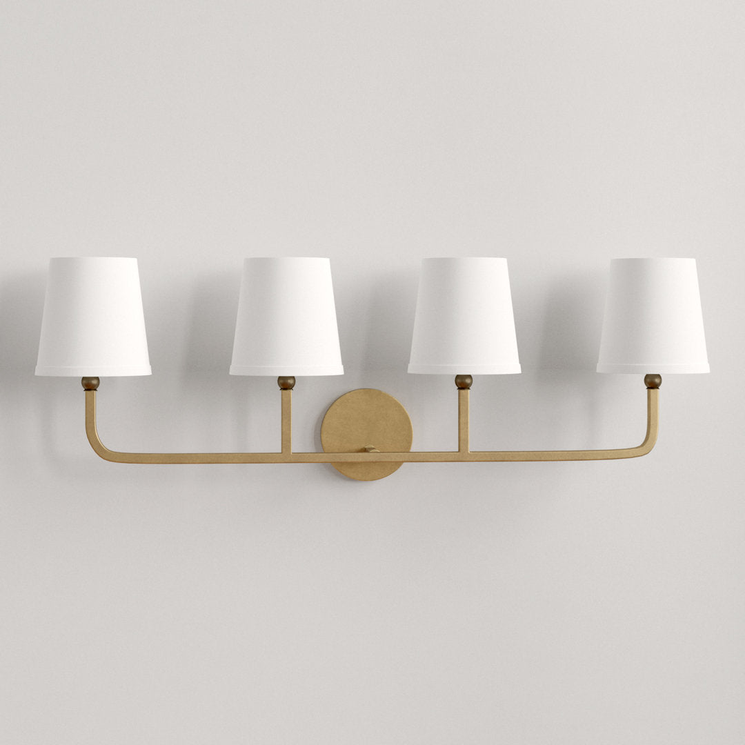 Climsland Dimmable Vanity Light Three Posts™ Number of Lights: 4, Finish: Aged Brass