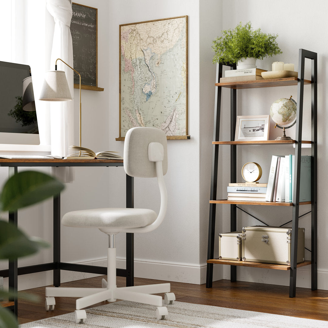 Parikh 54" H x 22.1" W Steel Etagere Bookcase Williston Forge Color: Black/Rustic Brown