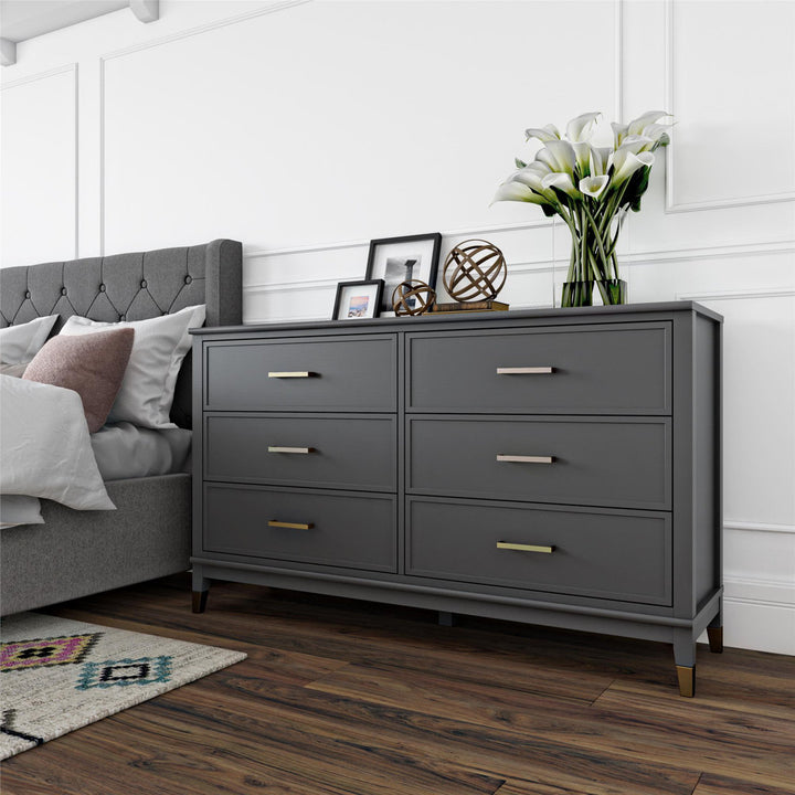 Westerleigh 6 Drawer 56.77" W Double Dresser CosmoLiving by Cosmopolitan Color: Graphite Gray