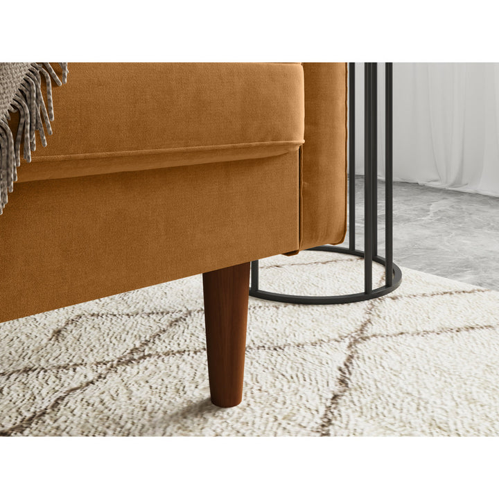 Sellner 70" Velvet Square Arm Tufted Seat Sofa George Oliver Fabric: Ginger Velvet