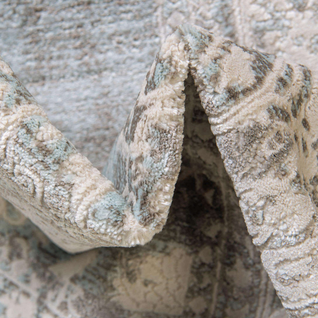 Teadora Gray/Light Blue/Ivory Area Rug Bungalow Rose Rug Size: Rectangle 8' x 11'4"