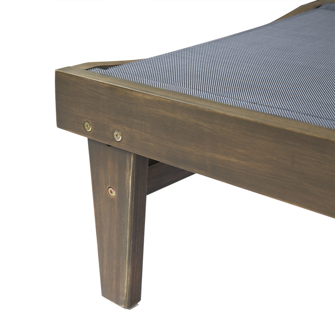Scheiner 24'' Outdoor Acacia Chaise Lounge (Set of 2) Birch Lane™ Color: Gray