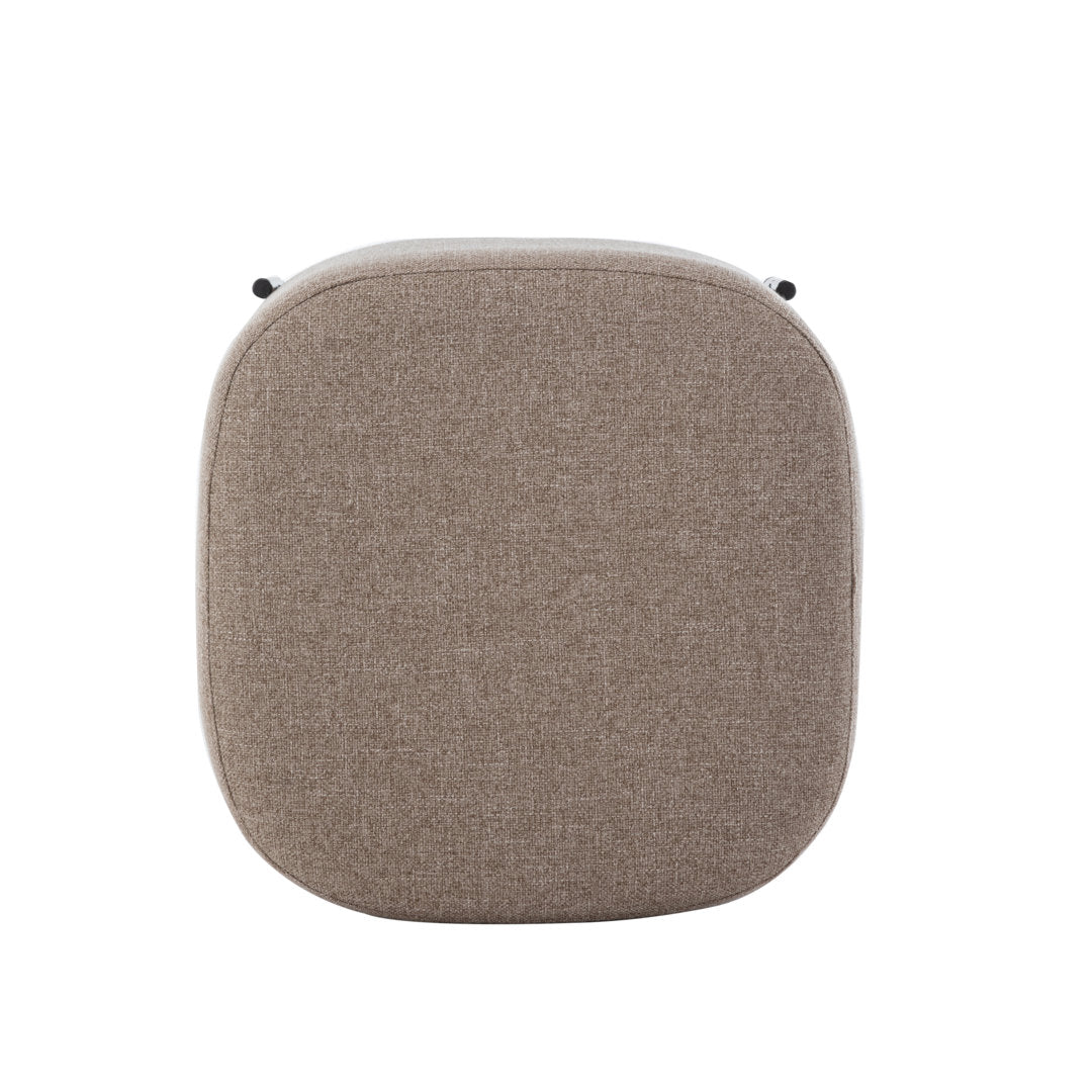 Ohman 16.5'' Wide Square Cube Ottoman Mercury Row® Leg Color: Black Body Fabric: Light Brown Basketweave