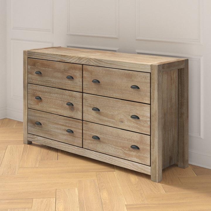 Montauk 6 Drawer Double Dresser Grain Wood Furniture Color: Driftwood