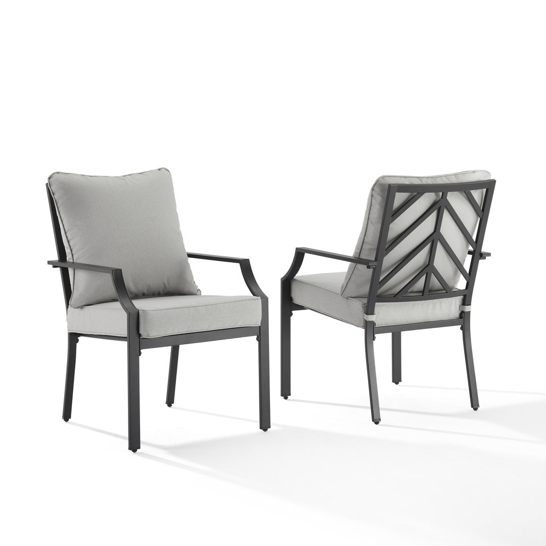 Tollstrup Patio Dining Armchair with Cushion (Set of 2) Wildon Home®
