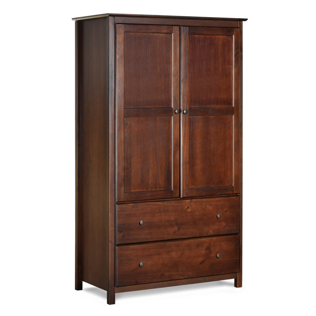 Shaker Wardrobe Armoire Grain Wood Furniture Color: Cherry