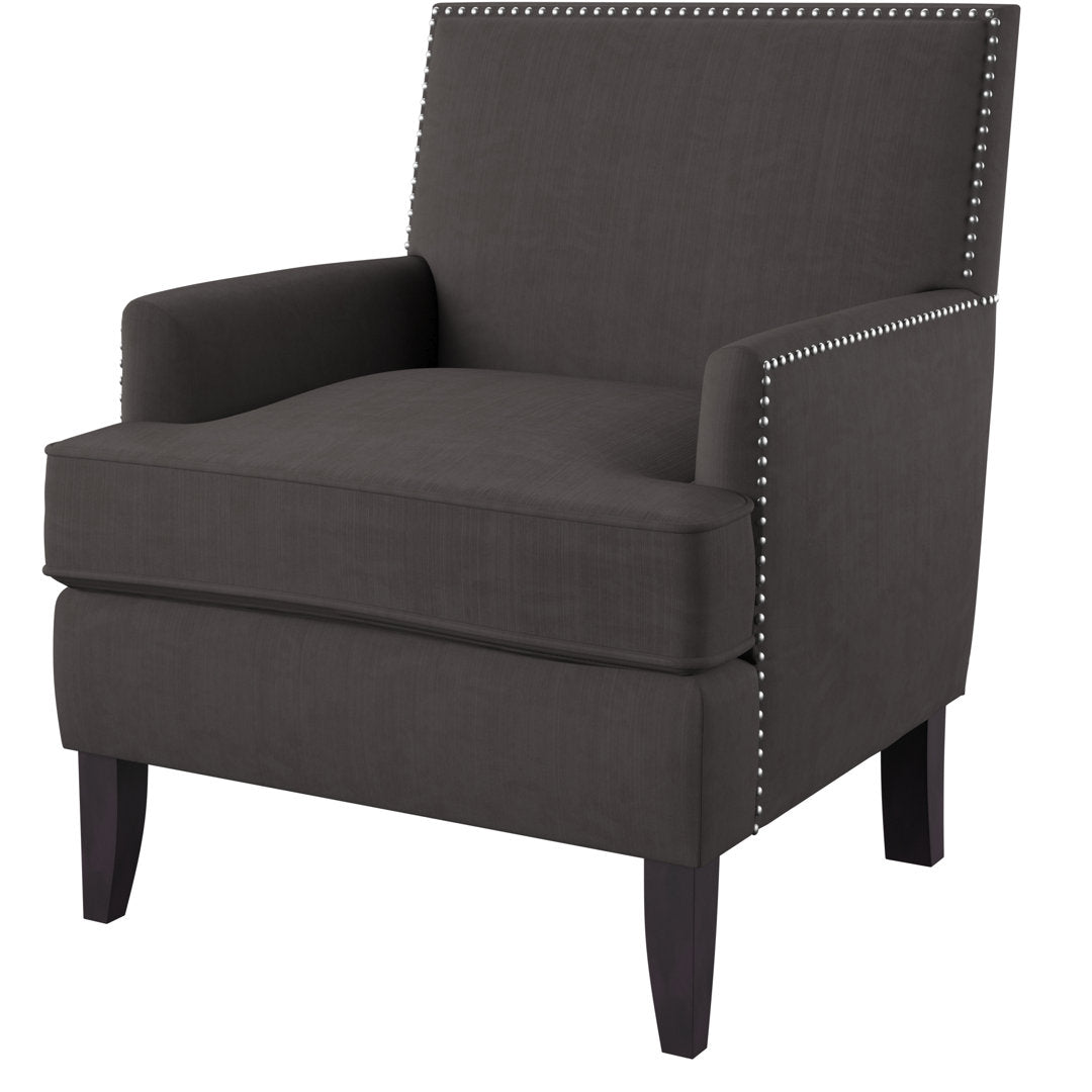 Colton Nailhead Club Chair Three Posts™ Upholstery Color: Charcoal Polyester