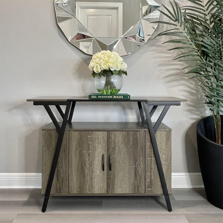 Marin 47 " Kitchen Island Open Sheves, Coffee Bar Cabinet Buffet Table Kitchen Sideboard Kelly Clarkson Home Base Finish: Retro Gray Oak