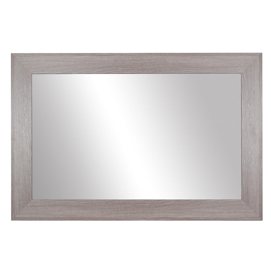 Shmuel Wood Framed with Safety Backing Ideal for Bathroom / Vanity Mirror Wade Logan® Size: 30" x 44" Finish: Driftwood Textured