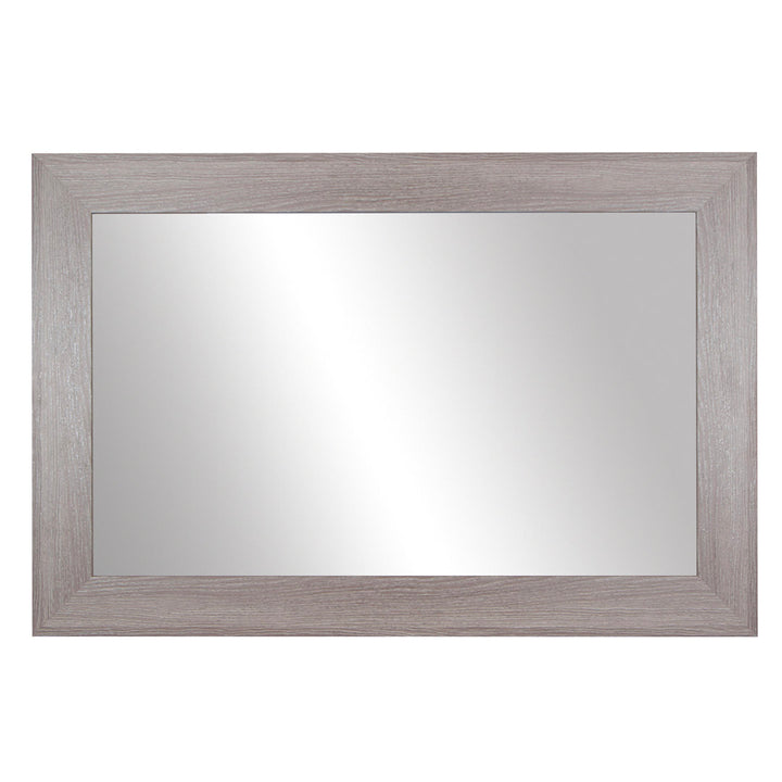Shmuel Wood Framed with Safety Backing Ideal for Bathroom / Vanity Mirror Wade Logan® Size: 30" x 44" Finish: Driftwood Textured