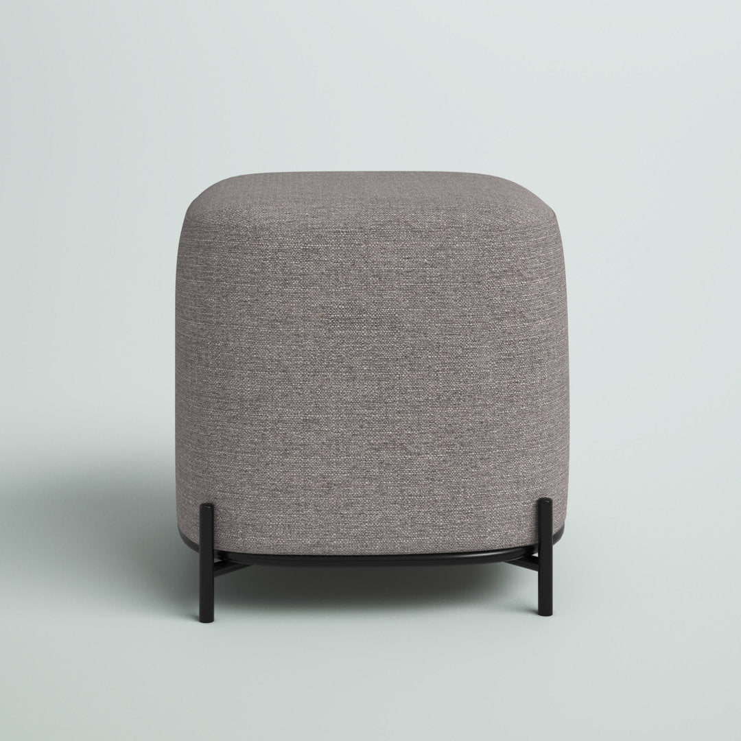 Ohman 16.5'' Wide Square Cube Ottoman Mercury Row® Leg Color: Black Body Fabric: Gray Basketweave