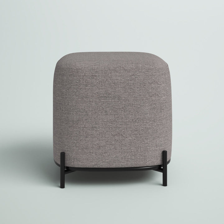 Ohman 16.5'' Wide Square Cube Ottoman Mercury Row® Leg Color: Black Body Fabric: Gray Basketweave