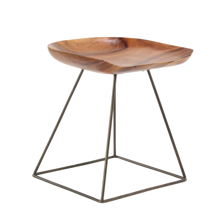 Monticello Rustic Square Seat Accent Stool Joss & Main