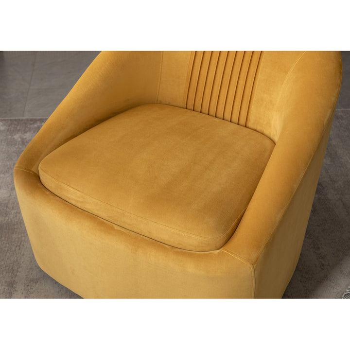 Arrun 28" W Velvet Swivel Barrel Chair (Set of 2) Wade Logan® Fabric: Yellow Velvet