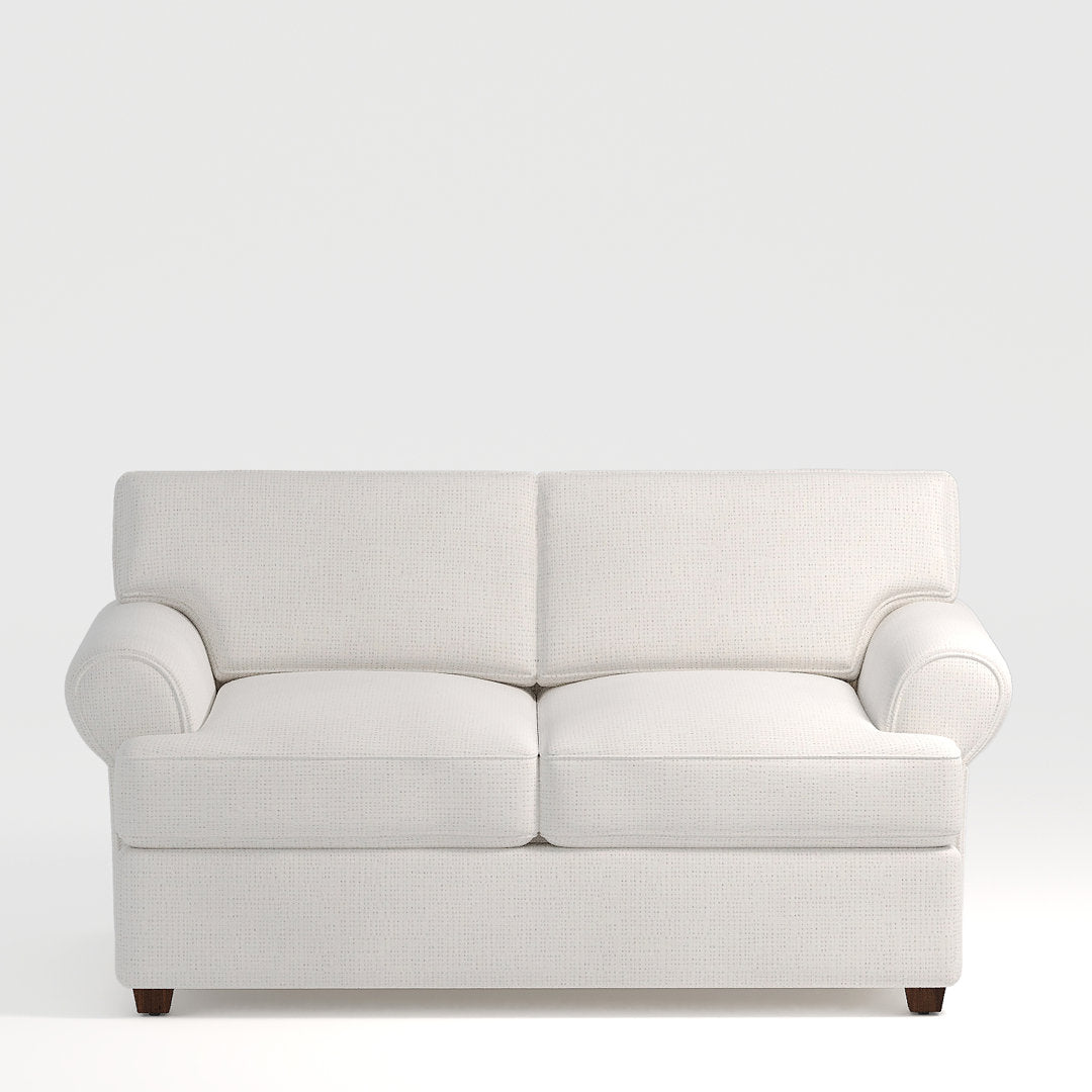 67" Recessed Arm Loveseat Birch Lane™ Fabric: Drusky Moonglow Sustain® Basketweave