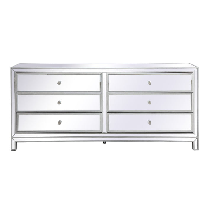 Rotella Mirrored 6 Drawer Double Dresser Everly Quinn Color: Silver