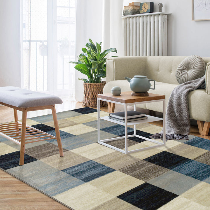 Churchton Majolica Blue Area Rug Ebern Designs Rug Size: Rectangle 9' x 12'