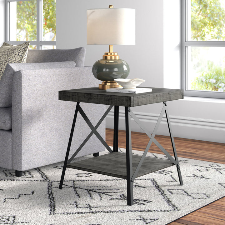 Laguna Solid Wood End Table with Storage Sand & Stable™ Color: Gray
