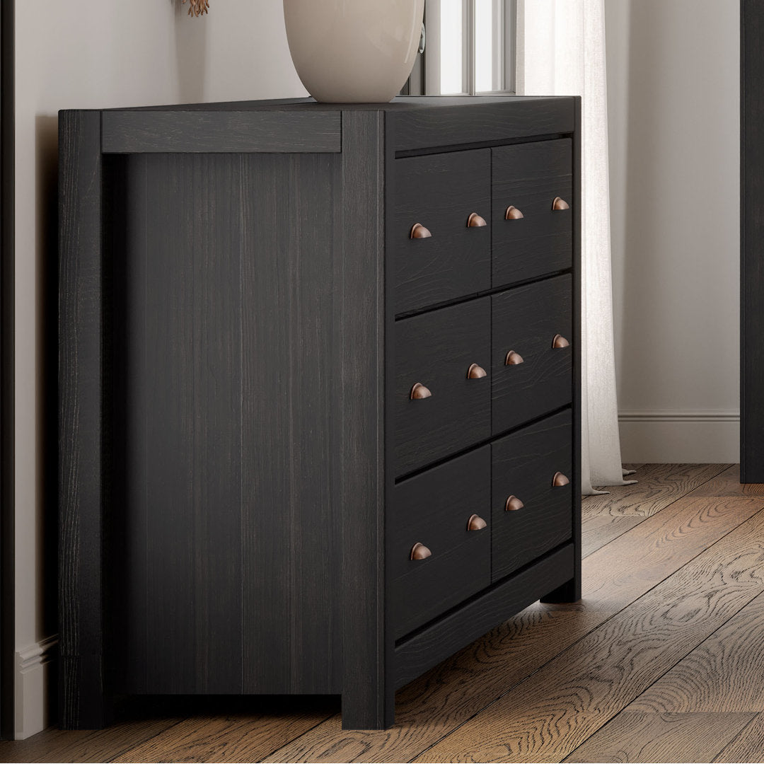 Montauk 6 Drawer Double Dresser Grain Wood Furniture Color: Farmhouse Black