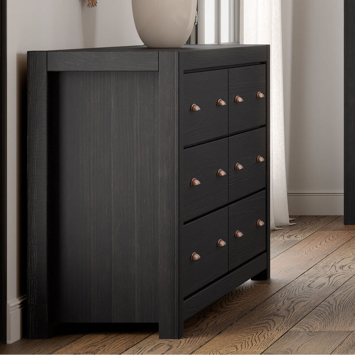 Montauk 6 Drawer Double Dresser Grain Wood Furniture Color: Farmhouse Black