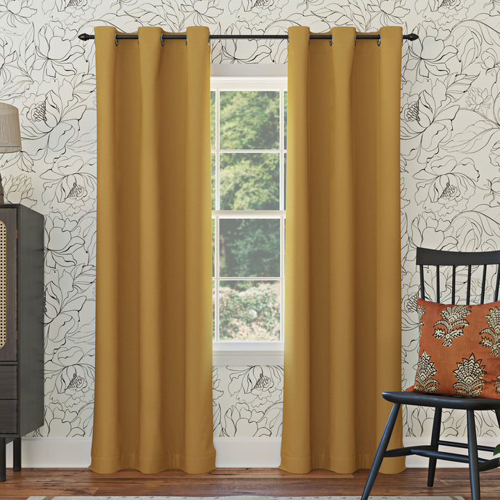 Wayfair Basics Blackout Grommet Curtain Panel Wayfair Basics® Curtain Color: Gold Size per Panel: 40" W x 63" L