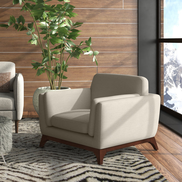 Bartouille Upholstered Fabric Armchair Union Rustic Fabric: Beige Polyester Blend