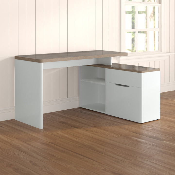 Cuuba Libre L-Shape Desk East Urban Home Color: Riviera Oak White