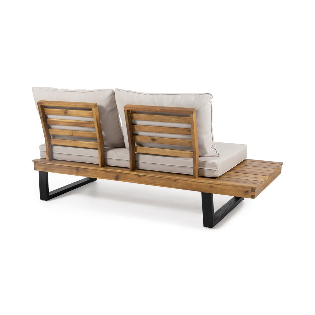 Abhipsa 4 Piece Teak Sectional Seating Group with Cushions Union Rustic