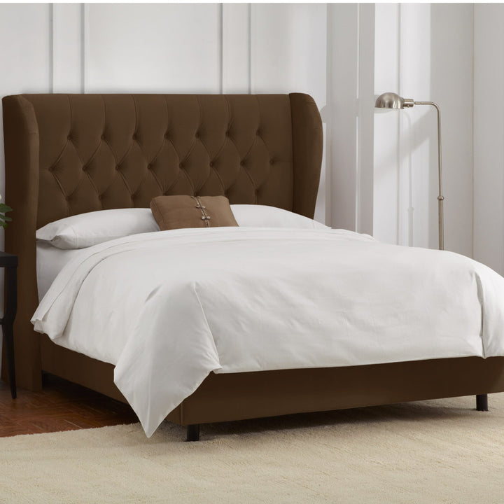 Knaresborough Tufted Upholstered Low Profile Standard Bed Greyleigh™ Size: Queen Body Fabric: Classic Chocolate Velvet