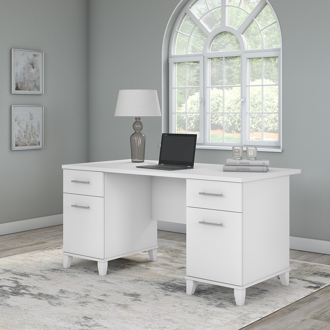 Magomed Executive Desk Gracie Oaks Color: White