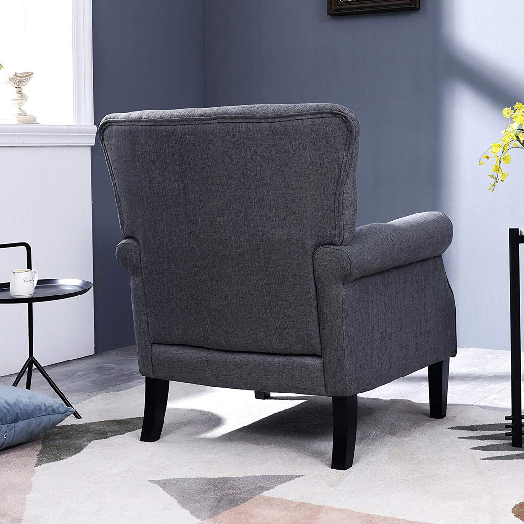 Bournemouth 31.1" Wide Polyester Armchair Red Barrel Studio® Fabric: Dark Gray Polyester Blend