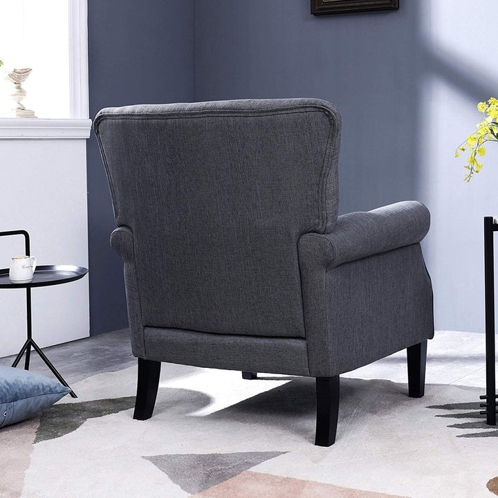 Bournemouth 31.1" Wide Polyester Armchair Red Barrel Studio® Fabric: Dark Gray Polyester Blend