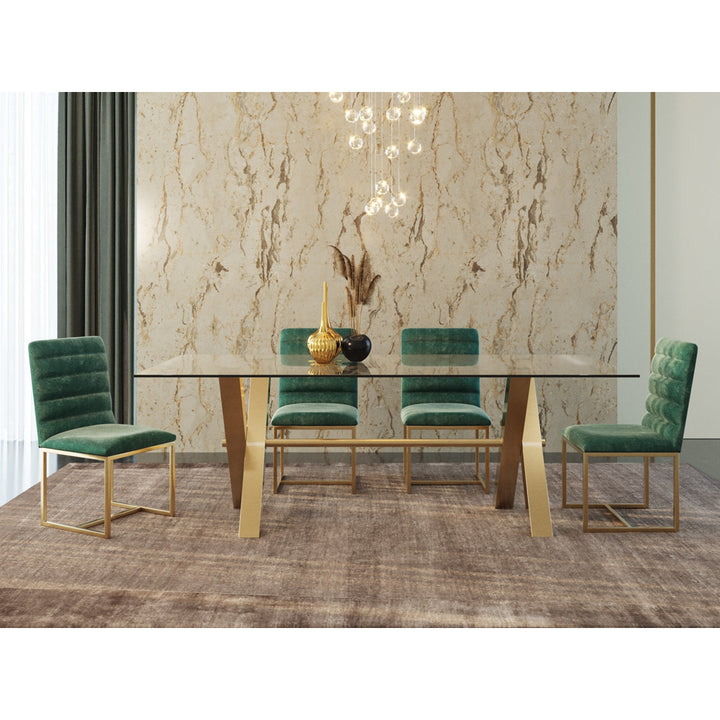 Johnesia 86.5" Trestle Dining Table Everly Quinn