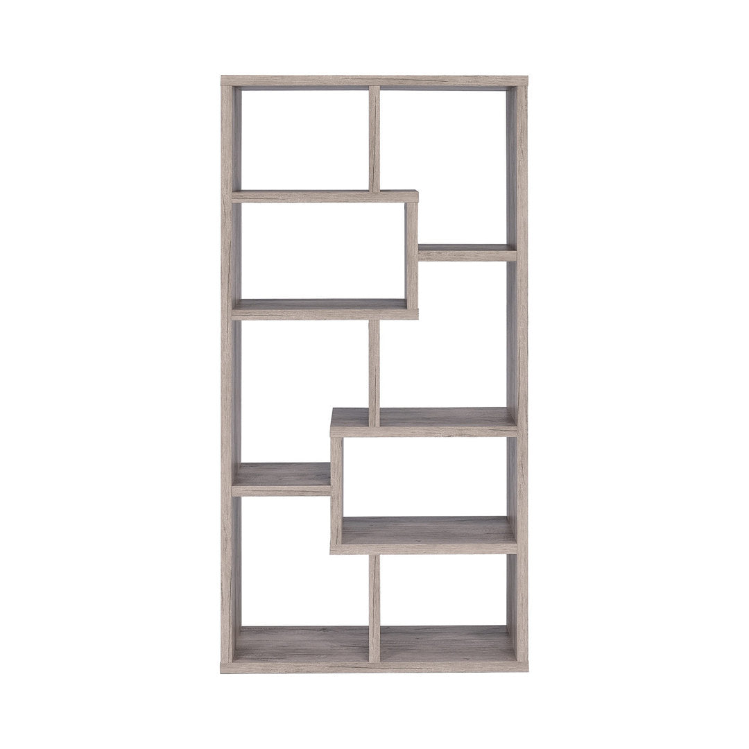 Adwolf 70.75" H x 35" W Geometric Bookcase Wade Logan® Color: Gray